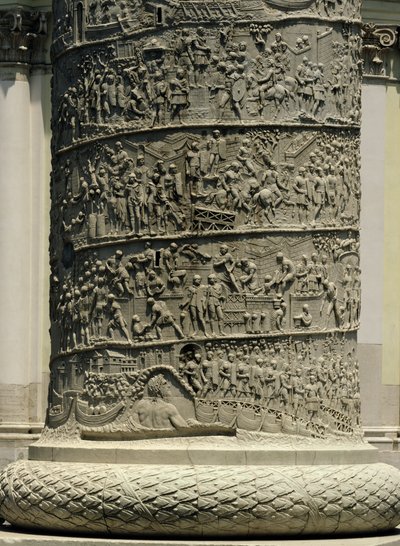 La batalla contra los dacios, (detalle) de la columna de Trajano, 113 d.C. de Roman